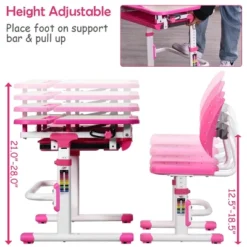 Costway Children Desk Chair Set Adjustable Study Table Drawer Winged Backrest Chair 12 Costway Children Desk Chair Set Adjustable Study Table Drawer Winged Backrest Chair -Children Household Series GUEST 2d955549 2dc9 437d 9b02 807e2e79367d