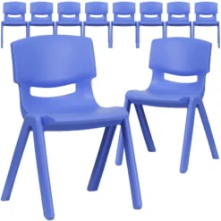 Flash Furniture 10 Pack Plastic Stackable School Chair With 13.25" Seat Height -Children Household Series GUEST 2de82612 44ee 429c 9eb5 1d2c61b188ea 1