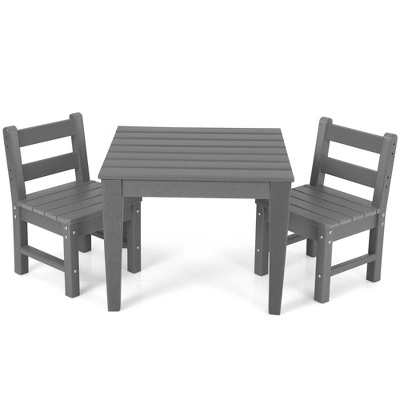Costway 3PCS Kids Table & 2 Chairs Set Outdoor Heavy-Duty All-Weather Activity Table Set 12 Costway 3PCS Kids Table & 2 Chairs Set Outdoor Heavy-Duty All-Weather Activity Table Set - Image 12