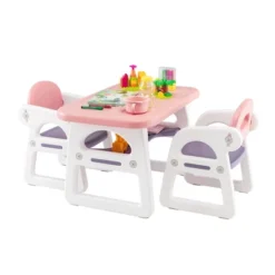 Costway 3-Piece Kids Table And Chair Set Toddler Activity Study Desk With Building Blocks 21 Costway 3-Piece Kids Table And Chair Set Toddler Activity Study Desk With Building Blocks -Children Household Series GUEST 2fd30e52 f225 41d0 96a7 31ee2e7b9289