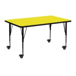 Flash Furniture Mobile 24''W X 48''L Rectangular HP Laminate Activity Table - Height Adjustable Short Legs -Children Household Series GUEST 32ec8ab7 c590 45c6 bc60 d43fe39b5e86