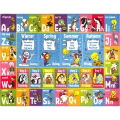 KC CUBS | Looney Tunes Boy & Girl Kids ABC Alphabet, Seasons, Months & Days Educational Learning & Play Nursery Classroom Rug Carpet -Children Household Series GUEST 32f2dbce a6a6 4882 817c 8acb5eec2e63