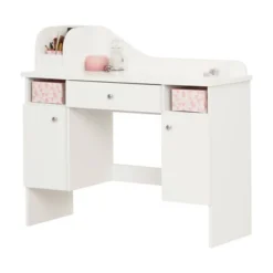 Vito Makeup Desk With Drawer Pure White/Pink - South Shore -Children Household Series GUEST 348c79f5 5d2b 4eb5 9fa7 96fc7f1e0b07