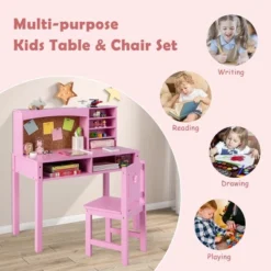 Costway Kids Desk And Chair Set Study Writing Workstation With Hutch & Bulletin Board 17 Costway Kids Desk And Chair Set Study Writing Workstation With Hutch & Bulletin Board -Children Household Series GUEST 358527a9 14f6 4f84 834d 07f9f78d0ae4