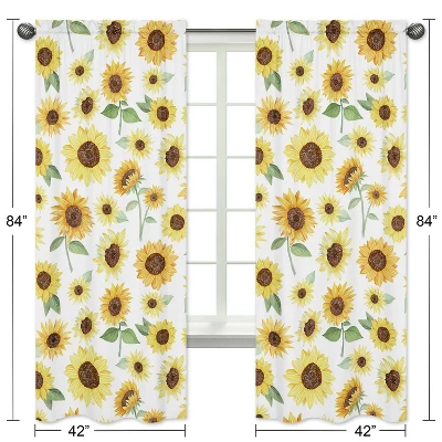2pc Sweet Jojo Designs Sunflower Window Panel 4 2pc Sweet Jojo Designs Sunflower Window Panel - Image 4