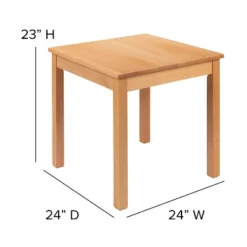 Emma And Oliver Kids Natural Solid Wood Table And Chair Set For Classroom, Playroom, Kitchen -Children Household Series GUEST 3bbc143d 24b7 4f0e bf0f 7de1271de2c8