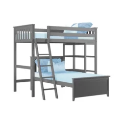 Max & Lily L-Shaped Twin Over Twin Bunk Bed With Bookcase -Children Household Series GUEST 3bf12638 1b21 440b b1fb 03701ec19f2c