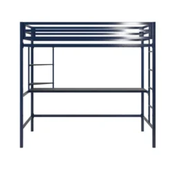 Twin Maxwell Metal Loft Bed With Desk & Shelves Blue/Black - Novogratz -Children Household Series GUEST 3fa7ae49 8008 4128 9ed6 ab698eda212c