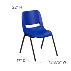 Emma And Oliver Ergonomic Kid's Shell Stack Chair - 12" Seat Daycare Home School -Children Household Series GUEST 408ce899 bae1 4bf7 b837 4636fac586ab