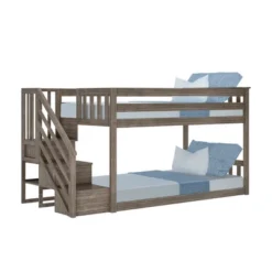 Max & Lily Twin Low Bunk Bed With Staircase -Children Household Series GUEST 40cb0ad1 538a 4ce7 ae69 a287f5b4914d
