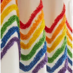 2pk Rainbow Tufted Striped Poletop Curtains - Dream Factory -Children Household Series GUEST 41fc4b08 0893 462c 8f9a 928d29b87fd7