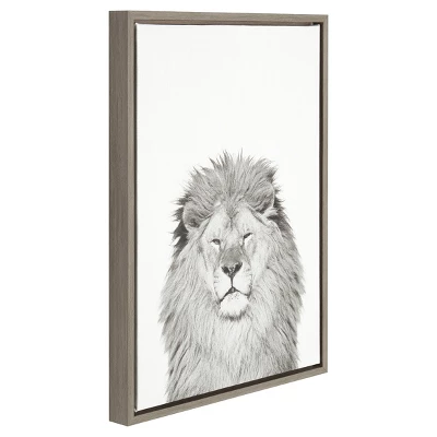24" X 18" Lion Framed Canvas Art - Uniek 1 24" X 18" Lion Framed Canvas Art - Uniek