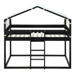 Wood Twin Over Twin Bunk Bed With Tent-ModernLuxe 13 Wood Twin Over Twin Bunk Bed With Tent-ModernLuxe -Children Household Series GUEST 4675e550 4434 4a68 a5ba a0eaf0ffc8f3