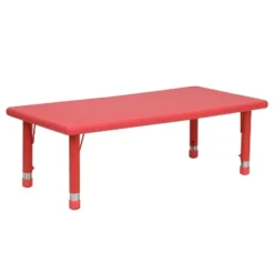 Flash Furniture 24"W X 48"L Rectangular Plastic Height Adjustable Activity Table -Children Household Series GUEST 468f72fa 4a31 4356 b450 2433e1ffd465 1