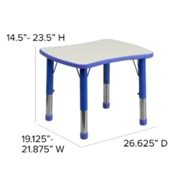 Flash Furniture 21.875"W X 26.625"L Rectangular Plastic Height Adjustable Activity Table -Children Household Series GUEST 46c6a5ce 072d 42e5 817d 427bf2993bc0