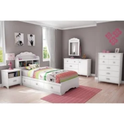 Twin Tiara Mates Bed With 3 Drawers Pure White - South Shore -Children Household Series GUEST 46d29b5e 85cf 4ee4 8eb0 976511a97290 1