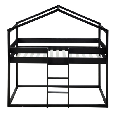 Wood Twin Over Twin Bunk Bed With Tent-ModernLuxe 5 Wood Twin Over Twin Bunk Bed With Tent-ModernLuxe - Image 5