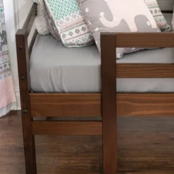 Twin Indy Solid Wood Low Loft Bed Walnut - Saracina Home -Children Household Series GUEST 477d014b ca9f 421f a774 50b8fe69b59d