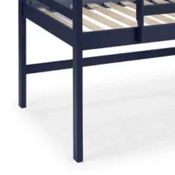 Twin Loft Bed With Wooden Frame And Reversible Ladder Blue - Benzara -Children Household Series GUEST 47a5a407 5485 4146 b5a4 83db95dc7a5b