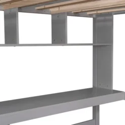 Twin Size Loft Bed With Desk, Shelves, And Ladder-ModernLuxe -Children Household Series GUEST 47cfec52 4941 4f93 b187 9e005c2ced62