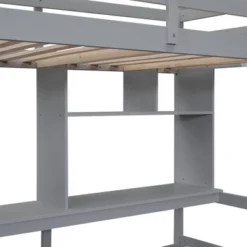 Twin Over Full Bunk Bed With Storage Stairs, Desk, Shelves And Hanger - ModernLuxe -Children Household Series GUEST 47e04210 6905 4736 940d 959f4d419361