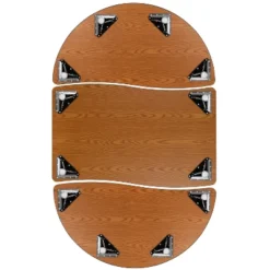 Emma And Oliver 3 Piece 76" Oval Wave Collaborative Grey Adjustable Activity Table Set -Children Household Series GUEST 4870f193 65bf 417f b8f0 d0fc64ad1583