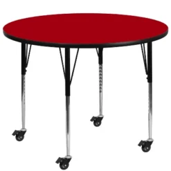 Flash Furniture Mobile 48'' Round Thermal Laminate Activity Table - Standard Height Adjustable Legs -Children Household Series GUEST 4a9286e9 8dcc 4deb 853a 588e04322fab 1