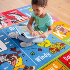 KC CUBS | Looney Tunes Boy & Girl Kids ABC Alphabet, Seasons, Months & Days Educational Learning & Play Nursery Classroom Rug Carpet -Children Household Series GUEST 4bd0c69c edb0 42d7 a06a cea93edfd851