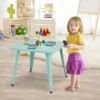 Costway Kids Steel 27'' Square Table Children Play Learn Activity Table Indoor Outdoor