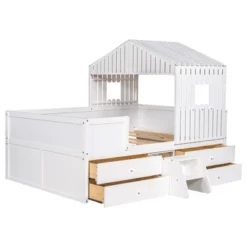 Full Size House Low Loft Bed With Four Drawers-ModernLuxe -Children Household Series GUEST 4f082fc9 b454 4489 bb7a 27cae92cdca0