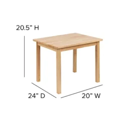 Emma And Oliver Kids 3 Piece Solid Hardwood Table And Chair Set For Playroom, Kitchen -Children Household Series GUEST 4fd57af1 acbd 4414 9754 5beb9cfdd5c0