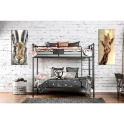 HOMES: Inside + Out Derrick Kids' Bunk Bed Antique Black - IoHOMES -Children Household Series GUEST 526429ad 348d 43a9 b7ea fc8993fd64da