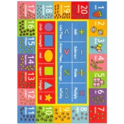 KC CUBS Boy & Girl Kids Math Symbols, Numbers & Shapes Educational Learning & Fun Game Play Area Nursery Bedroom Classroom Rug Carpet -Children Household Series GUEST 528318ea 39cd 4a23 8359 417197cfbf06