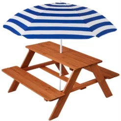 Best Choice Products Kids Wooden Picnic Table, Outdoor Activity Table W/ Adjustable Umbrella, Built-In Seats -Children Household Series GUEST 53f04b4c a4e1 43f8 a3c8 c5ada0971cbd