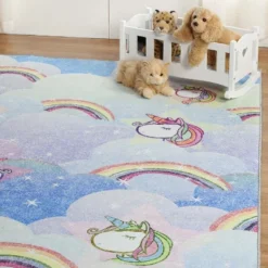 Unicorn Rainbow Colorful Kids Playroom Nursery Washable Indoor Area Rug By Blue Nile Mills 14 Unicorn Rainbow Colorful Kids Playroom Nursery Washable Indoor Area Rug By Blue Nile Mills -Children Household Series GUEST 540068ea 72fa 424b b052 0a61e610e8da