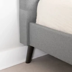 Dylane Upholstered Platform Bed And Headboard Pale Soft - South Shore -Children Household Series GUEST 540cc3c5 5015 4dc5 9375 45a9c73cb1e7