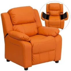 Flash Furniture Deluxe Padded Contemporary Kids Recliner With Storage Arms -Children Household Series GUEST 55e5b392 8d89 4461 86f2 a21a99fc35b7