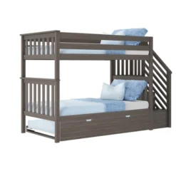 Max & Lily Twin Over Twin Staircase Bunk With Trundle -Children Household Series GUEST 579aef09 26c9 41e3 98ee 304801d2df4c