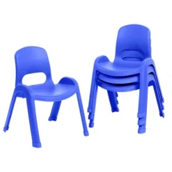ECR4Kids SitRight Plastic Children’s Chair, Indoors And Outdoors, 11in Seat Height, 4-Pack -Children Household Series GUEST 59621c33 795a 4de3 8714 b83bc97b89df