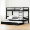 Fakto Bunk Beds With Trundle Matte Black - South Shore