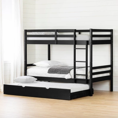 Fakto Bunk Beds With Trundle Matte Black - South Shore 1 Fakto Bunk Beds With Trundle Matte Black - South Shore