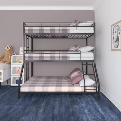 Twin/Twin/Full Zeke Triple Metal Bunk Bed - Room & Joy 9 Twin/Twin/Full Zeke Triple Metal Bunk Bed - Room & Joy - Image 9