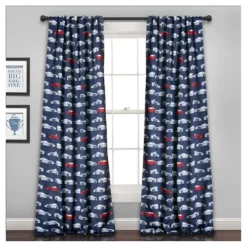 Kids' Race Cars Room Darkening Window Curtain Set Navy/Red - Lush Décor -Children Household Series GUEST 5afc0dca 187f 4ff3 aff9 b179200d47b8