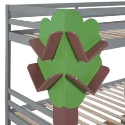 Twin-Over-Twin Bunk Bed With A Tree Decor And Two Storage Drawers-ModernLuxe -Children Household Series GUEST 5b3f6717 5974 470b abee b649415d22b2
