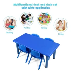 Costway Kids Plastic Rectangular Learn And Play Table Playroom Kindergarten Home Blue 17 Costway Kids Plastic Rectangular Learn And Play Table Playroom Kindergarten Home Blue -Children Household Series GUEST 5c25e9b1 c507 4844 80fb 5b7b574b0723