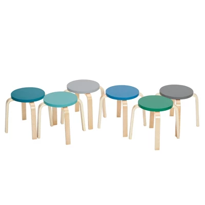 ECR4Kids Bentwood Stacking Stools For Kids, Playroom/Daycare Flexible Seating, 12" Height, 6-Piece 14 ECR4Kids Bentwood Stacking Stools For Kids, Playroom/Daycare Flexible Seating, 12" Height, 6-Piece - Image 14