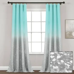 52"x84" Set Of 2 Glitter Ombre Metallic Print Window Curtain Panels - Lush Décor -Children Household Series GUEST 5cfe0a77 ee5d 4ecf 9e32 3263dd4328e2