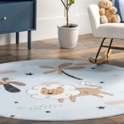 NuLOOM Jalissa Lion Dreams Machine Washable Kids Area Rug -Children Household Series GUEST 5d7ebb67 e496 4fb1 9fd6 105dbe2aca3f