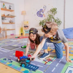 KC CUBS | Batman Gotham City Boy & Girl Kids City Road Car Vehicle Traffic Educational Learning & Game Nursery Classroom Rug Carpet -Children Household Series GUEST 5dadd149 6dda 49ea b7bc f7d31f83a43f