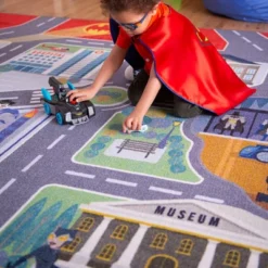 KC CUBS | Batman Gotham City Boy & Girl Kids City Road Car Vehicle Traffic Educational Learning & Game Nursery Classroom Rug Carpet -Children Household Series GUEST 5db22b8f e335 4e07 817e a9a3e8c497e2